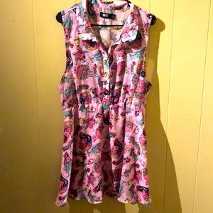 Iron Fist sheer Pink Polka-heart Zombie dress xxl